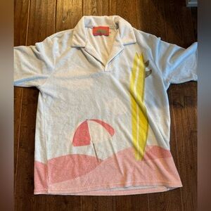 Terrycloth polo beach shirt